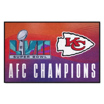 Wholesale-Kansas City Chiefs Starter Mat - AFC Champions 2023 NFL Accent Rug - 19" x 30" SKU: 38873