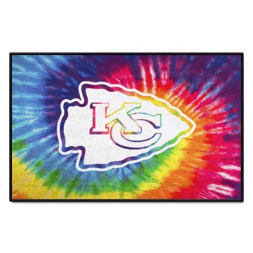 Wholesale-Kansas City Chiefs Starter Mat - Tie Dye NFL Accent Rug - 19" x 30" SKU: 34258