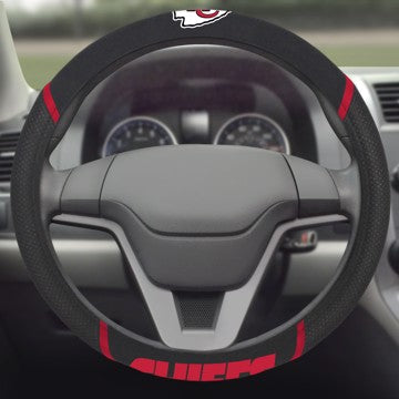 Wholesale-Kansas City Chiefs Steering Wheel Cover NFL Universal Fit - 14.5" to 15.5" SKU: 21374