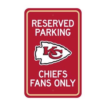 Wholesale-Kansas City Chiefs Team Color Reserved Parking Sign Décor 18in. X 11.5in. Lightweight NFL Lightweight Décor - 18" X 11.5" SKU: 32164