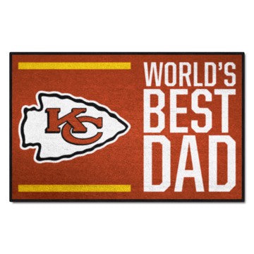 Wholesale-Kansas City Chiefs World's Best Dad Starter Mat NFL Accent Rug - 19" x 30" SKU: 18172