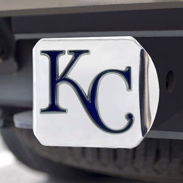 Wholesale-Kansas City Royals Hitch Cover MLB Color Emblem on Chrome Hitch - 3.4" x 4" SKU: 26606