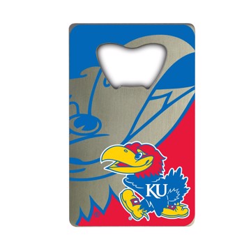 Wholesale-Kansas Credit Card Bottle Opener University of Kansas Credit Card Bottle Opener 2” x 3.25 - "Jayhawk" Logo SKU: 62579