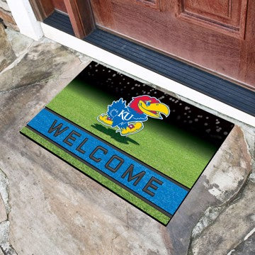 Wholesale-Kansas Crumb Rubber Door Mat University of Kansas Crumb Rubber Door Mat 18"x30" - "KU Bird" Logo SKU: 19980