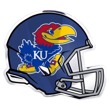 Wholesale-Kansas Embossed Helmet Emblem University of Kansas Embossed Helmet Emblem 3.25” x 3.25 - "Jayhawk" Logo SKU: 60758