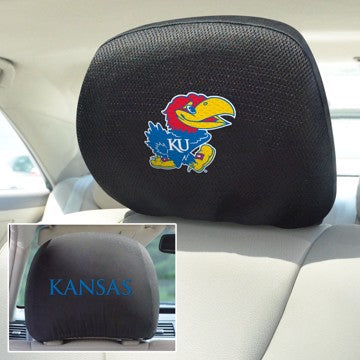 Wholesale-Kansas Headrest Cover Set University of Kansas Headrest Cover Set 10"x13" - "KU Bird" Logo & Wordmark SKU: 12573