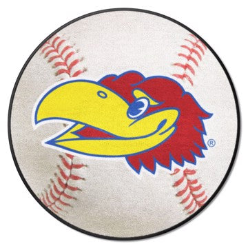 Wholesale-Kansas Jayhawks Baseball Mat NCAA Accent Rug - Round - 27" diameter SKU: 36649