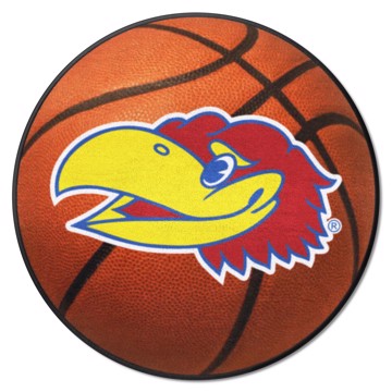 Wholesale-Kansas Jayhawks Basketball Mat NCAA Accent Rug - Round - 27" diameter SKU: 36650