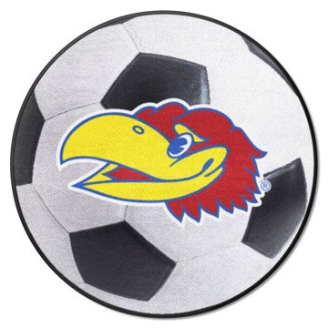 Wholesale-Kansas Jayhawks Soccer Ball Mat NCAA Accent Rug - Round - 27" diameter SKU: 36652