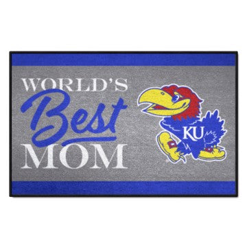 Wholesale-Kansas Jayhawks Starter Mat - World's Best Mom 19"x30" SKU: 34547