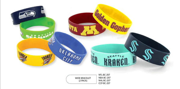 {{ Wholesale }} Kansas Jayhawks Wide Bracelets 2-Pack 