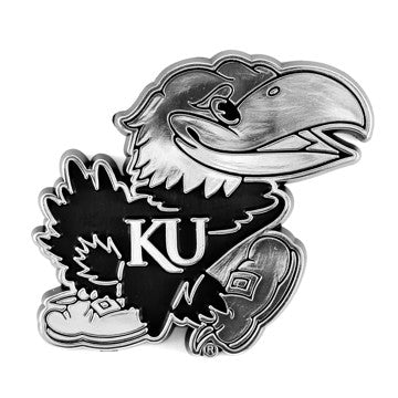 Wholesale-Kansas Molded Chrome Emblem University of Kansas Molded Chrome Emblem 3.25” x 3.25 - "KU Bird" Logo SKU: 60347