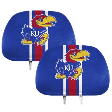 Wholesale-Kansas Printed Headrest Cover University of Kansas Printed Headrest Cover 14” x 10” - "Jayhawk" Primary Logo SKU: 62049