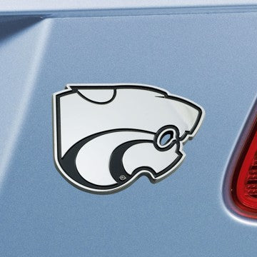 Wholesale-Kansas State Emblem Kansas State University Chrome Emblem 3"x3.2" - "Wildcat Head" Logo SKU: 25045