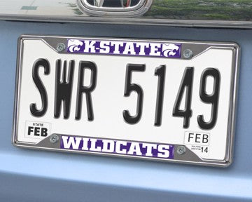 Wholesale-Kansas State License Plate Frame Kansas State University License Plate Frame 6.25"x12.25" - "Wildcat Head" Logo and Wordmark SKU: 25051