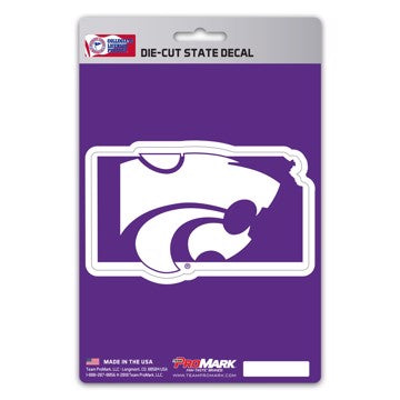 Wholesale-Kansas State State Shape Decal Kansas State University State Shape Decal 5” x 6.25” - "Wildcat" Logo / Shape of Kansas SKU: 61332