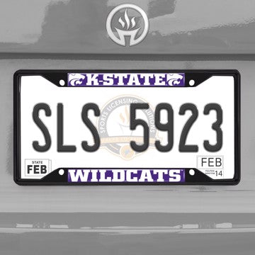 Wholesale-Kansas State University License Plate Frame - Black Kansas State - NCAA - Black Metal License Plate Frame SKU: 31257