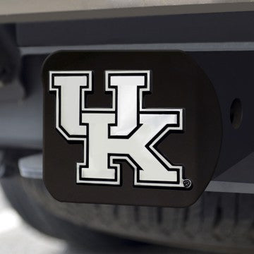 Wholesale-Kentucky Hitch Cover University of Kentucky Chrome Emblem on Black Hitch 3.4"x4" - "UK" Logo SKU: 21033