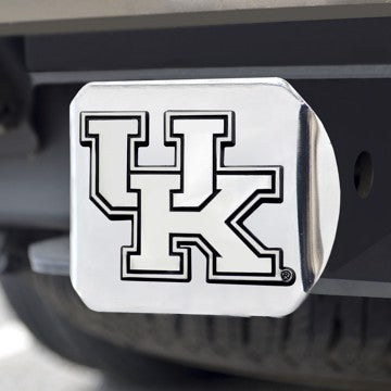 Wholesale-Kentucky Hitch Cover University of Kentucky Chrome Emblem on Chrome Hitch 3.4"x4" - "UK" Logo SKU: 14990