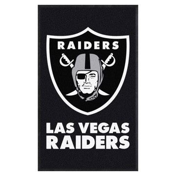 Wholesale-Las Vegas Raiders 3X5 High-Traffic Mat with Durable Rubber Backing NFL Commercial Mat - Portrait Orientation - Indoor - 33.5" x 57" SKU: 7782