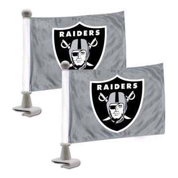 Wholesale-Las Vegas Raiders Ambassador Flags NFL Mini Auto Flags - 2 Piece - 4" x 6" SKU: 61877