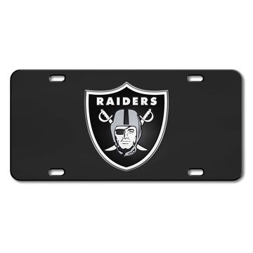 Wholesale-Las Vegas Raiders Black Diecast License Plate NFL Exterior Auto Accessory - Black Finish - 12" x 6" SKU: 33612