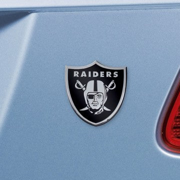 Wholesale-Las Vegas Raiders Emblem - Chrome NFL Exterior Auto Accessory - Chrome Emblem - 2" x 3.2" SKU: 15598