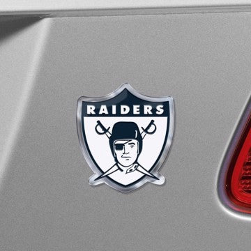 Wholesale-Las Vegas Raiders Embossed Color Emblem 2 NFL Exterior Auto Accessory - Aluminum Color SKU: 60610