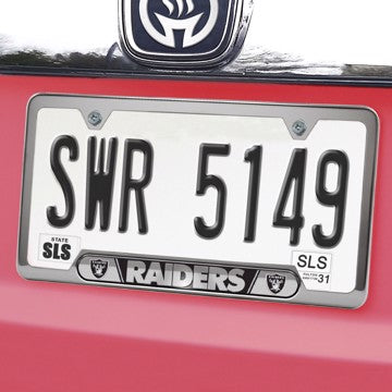 Wholesale-Las Vegas Raiders Embossed License Plate Frame NFL Exterior Auto Accessory - 6.25" x 12.25" SKU: 61962