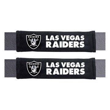 Wholesale-Las Vegas Raiders Embroidered Seatbelt Pad - Pair NFL Interior Auto Accessory - 2 Pieces SKU: 32049