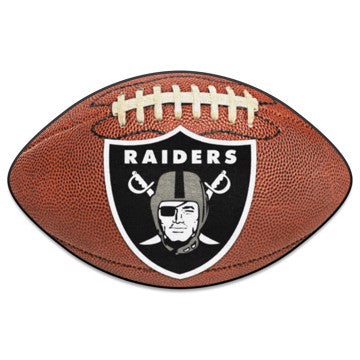 Wholesale-Las Vegas Raiders Football Mat NFL Accent Rug - Shaped - 20.5" x 32.5" SKU: 5936