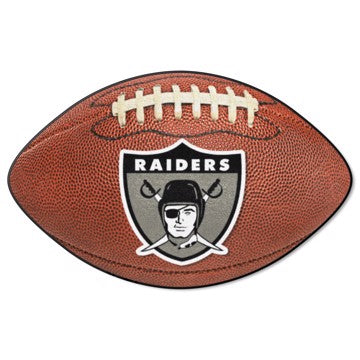 Wholesale-Las Vegas Raiders Football Mat - Retro Collection NFL Accent Rug - Shaped - 20.5" x 32.5" SKU: 32648