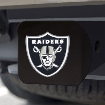 Wholesale-Las Vegas Raiders Hitch Cover NFL Color Emblem on Black Hitch - 3.4" x 4" SKU: 22598