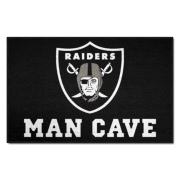Wholesale-Las Vegas Raiders Man Cave Starter NFL Accent Rug - 19" x 30" SKU: 14349