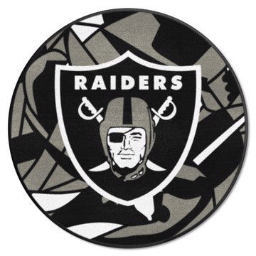 Wholesale-Las Vegas Raiders NFL x FIT Roundel Mat NFL Accent Rug - Round - 27" diameter SKU: 23342