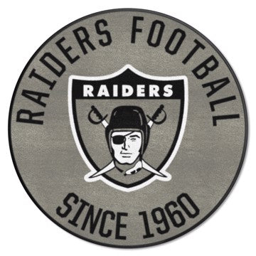 Wholesale-Las Vegas Raiders Roundel Mat - Retro Collection NFL Accent Rug - Round - 27" diameter SKU: 32651