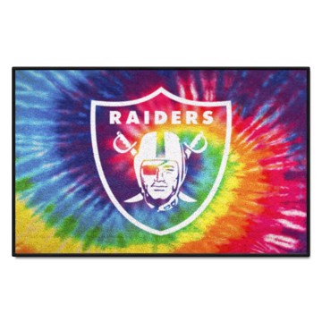 Wholesale-Las Vegas Raiders Starter Mat - Tie Dye NFL Accent Rug - 19" x 30" SKU: 34259