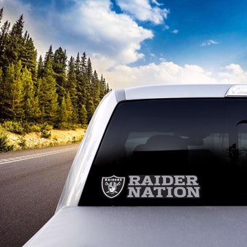 Wholesale-Las Vegas Raiders Team Slogan Decal NFL 2 piece - 3” x 12” (total) SKU: 61389