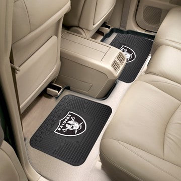 Wholesale-Las Vegas Raiders Utility Mat Set NFL Back Seat Car Floor Mats - 2 Piece Set - 14" x 17" SKU: 12318