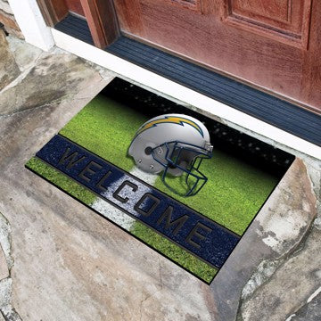 Wholesale-Los Angeles Chargers Crumb Rubber Door Mat NFL Outdoor Door Mat - 18" x 30" SKU: 19958