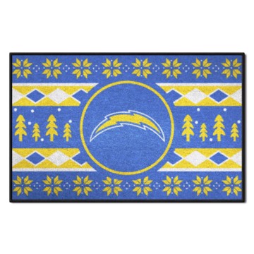 Wholesale-Los Angeles Chargers Holiday Sweater Starter Mat NFL Accent Rug - 19" x 30" SKU: 26215
