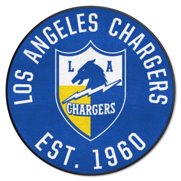 Wholesale-Los Angeles Chargers Roundel Mat - Retro Collection NFL Accent Rug - Round - 27" diameter SKU: 32616