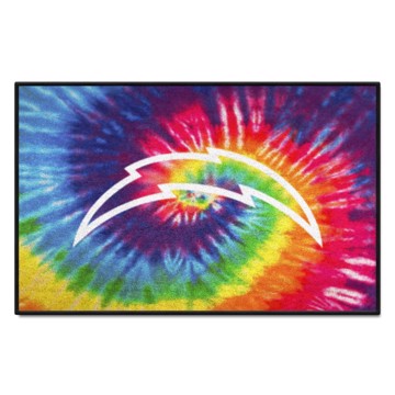 Wholesale-Los Angeles Chargers Starter Mat - Tie Dye NFL Accent Rug - 19" x 30" SKU: 34260