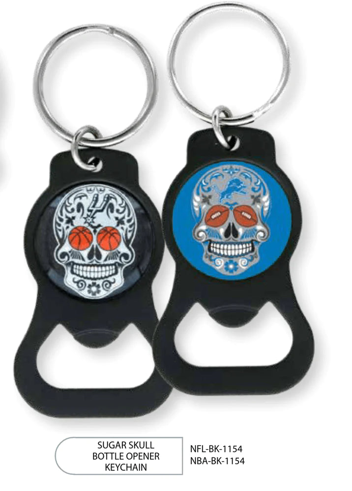 {{ Wholesale }} Los Angeles Chargers Sugar Skull Bottle Opener Keychains 