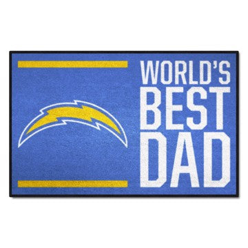 Wholesale-Los Angeles Chargers World's Best Dad Starter Mat NFL Accent Rug - 19" x 30" SKU: 18182