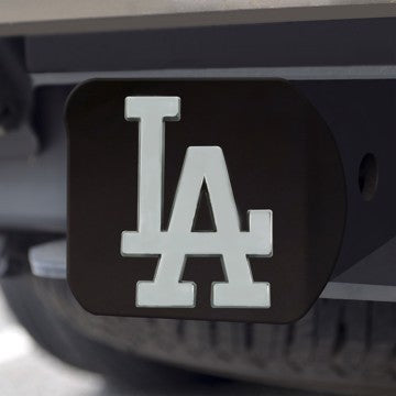 Wholesale-Los Angeles Dodgers Hitch Cover MLB Chrome Emblem on Black Hitch - 3.4" x 4" SKU: 26614