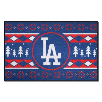 Wholesale-Los Angeles Dodgers Holiday Sweater Starter Mat MLB Accent Rug - 19" x 30" SKU: 26402