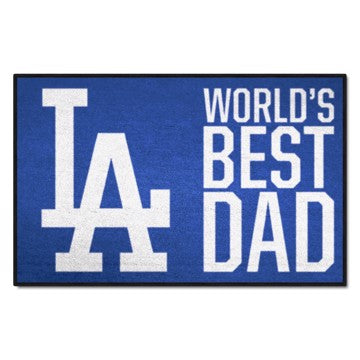 Wholesale-Los Angeles Dodgers World's Best Dad Starter Mat MLB Accent Rug - 19" x 30" SKU: 31127