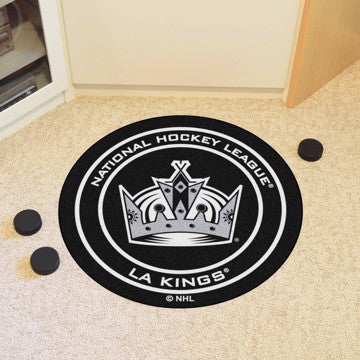 Wholesale-Los Angeles Kings Puck Mat NHL Accent Rug - Round - 27" diameter SKU: 10649