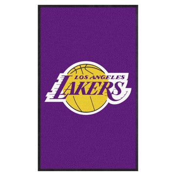 Wholesale-Los Angeles Lakers 3X5 High-Traffic Mat with Rubber Backing NBA Commercial Mat - Portrait Orientation - Indoor - 33.5" x 57" SKU: 9922